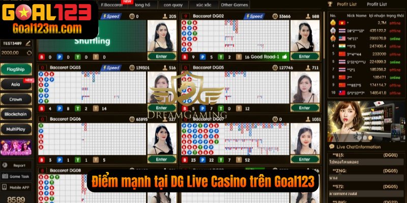 Điểm mạnh vượt bật Sảnh DG Live casino